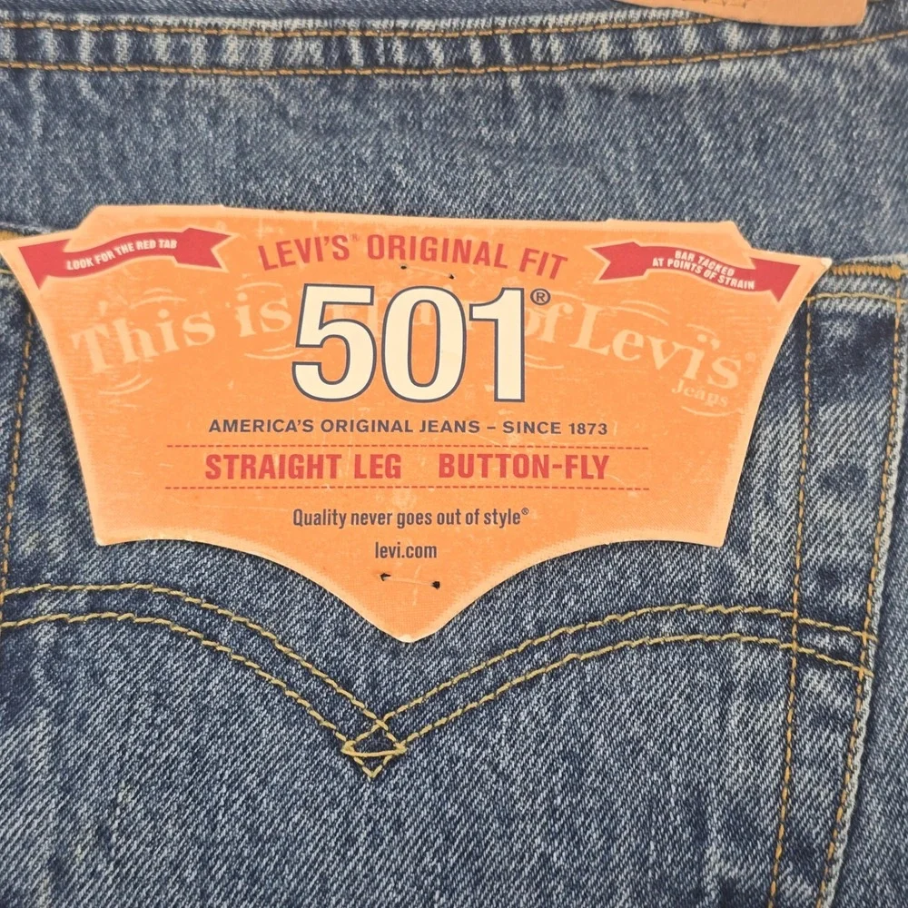 Levi's 501 Original Fit Jeans Men 36x34 Blue Straight Leg Button Fly 005010193
